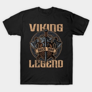 Viking Legend Since 1986 Birthday Norse Helmet Axe T-Shirt